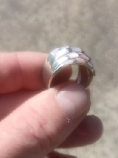 Stunning Mother Of Pearl Sterling Silver Ring