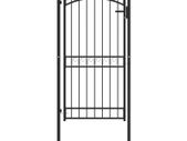 Fence Gate with Spikes Steel 100x200 cm Black