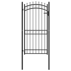 Fence Gate with Spikes Steel 100x200 cm Black