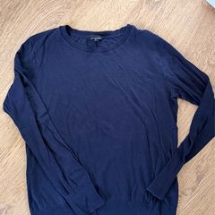 Massimo Dutti Navy Lightweight Knit Jumper