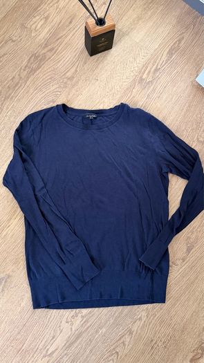 Massimo Dutti Navy Lightweight Knit Jumper