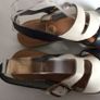 Lotus Ladies Strappy White and Navy Flat Sandals size 5 Image 6