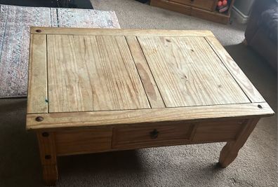 Solid coffee table