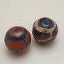 Lot of 2 Vintage Etched Carnelian Agate Beads Image 2