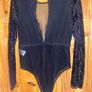 Black Lace and Mesh Bodysuit Image 4