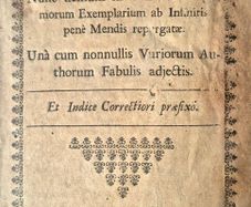 Aesop, Aesopi Phrygis Fabulae. 1709. Exceptionally rare published by Thomas Ilive (Tho. Ilive)