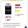 AEG 55cm Gas Cooker with Lid - White Image 2