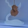 Oval Beige Gold Rim Elegant Strand Drop Multi Tassel Petal Satin Earrings Image 4