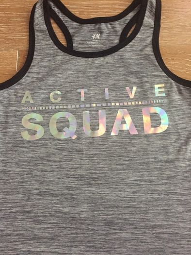 Girls Grey Racer Back Sports Top Age 12-14