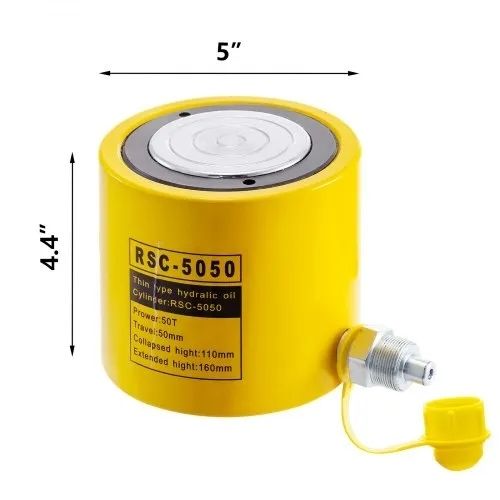 50 Ton Solid Hydraulic Ram Cylinder Jack 2" 50mm Stroke Single Acting Pump