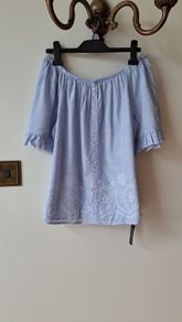 Blue bardot top