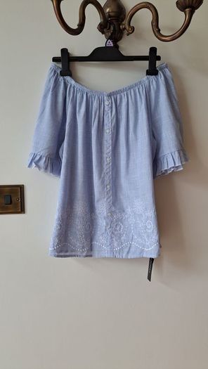 Blue bardot top
