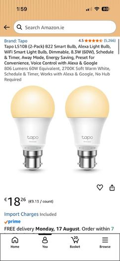 Tapo light bulbs (6pcs)