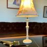 Tall Candlestick Style Table Lamp Base with an Antique White Fluted Design Image 10