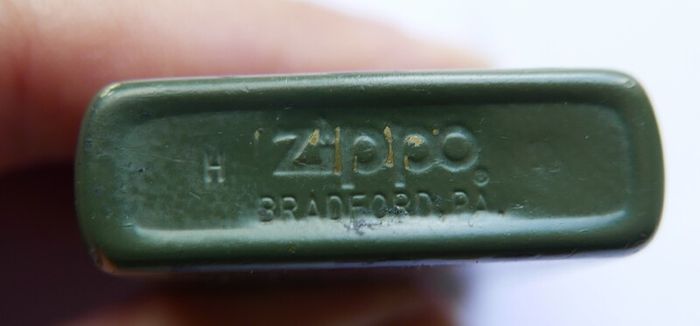 Vintage Zippo Lighter - Camo Camouflage Green Olive Drab Matte Finish