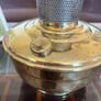 1930s40s Aladdin Model 12 Brass Table Mantle Oil Lamp with Fluted Glass Shade Image 7