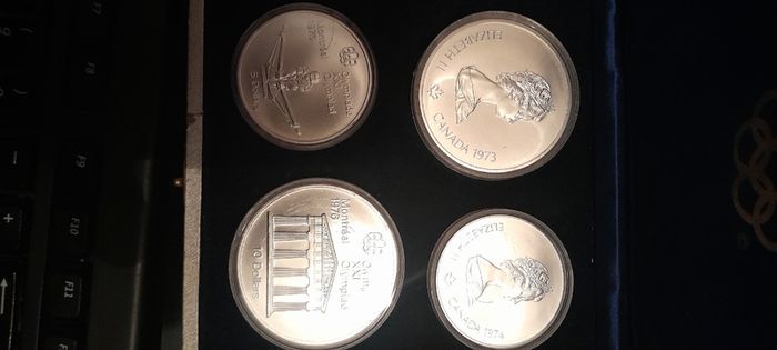 3x Canadian 1976 Montreal Olympics Silver Coins Display boxes