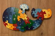 Wooden whale alphabet puzzle