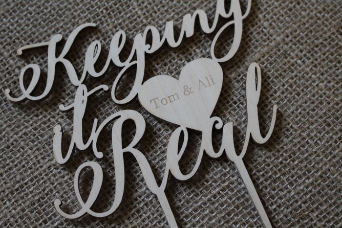 Custom Cake Topper Keeping it Real Personalized YOUR ENGRAVER Wedding Anniversary Save the date Cake Topper Laser Cut HandMade Ireland