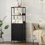5-Tier Bookcase, Freestanding Bookcase for Living Room Bedroom Home Office, Tall Bookshelf with 3 Fabric Storage Drawers, Shelving Unit Open Storage Display Shelf, Black Image 2