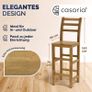 Set of 2 Natural Acacia Wood Bar Stools with Backrest  Perfect for Kitchen, Bar, or Garden Image 4
