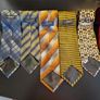 MENS TIES BUNDLE x7 Striped Geometric Polyester Formal Office Vintage Style Image 5