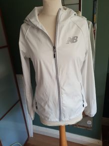 New Balance White Zip Up Jacket ( hoodie) with grey trim - Size S