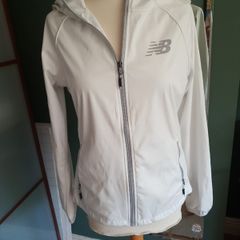 New Balance White Zip Up Jacket ( hoodie) with grey trim - Size S