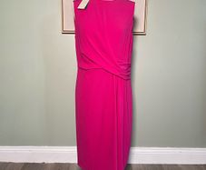 Ladies Hobbs Whitbourn Cocktail Dress Shocking Pink UK14