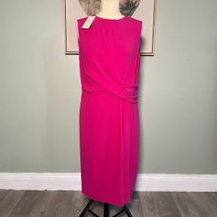 Ladies Hobbs Whitbourn Cocktail Dress Shocking Pink UK14