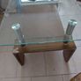 Glass Coffee Table with Timber Shelf, 109cm long x 60cm  wide x 56cm high Image 8