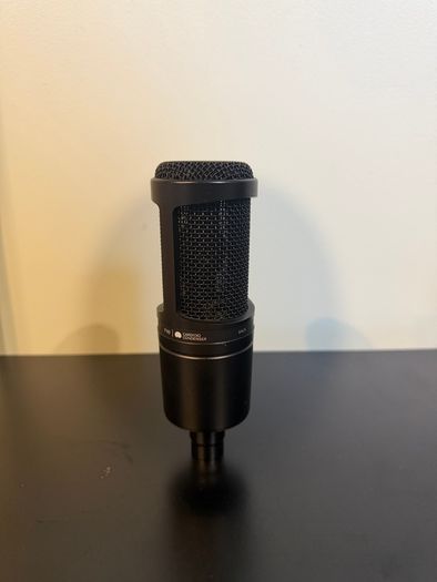 Audio-Technica AT2020  condenser microphone with K&M pop filter