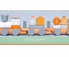 Little Dutch Wooden Block Train - Blue