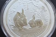 2011 Australia 30 Dollars 1 Kilo Kg 0.999 Fine Silver Coin Year of the Rabbit (In Capsule)