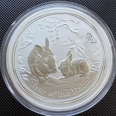 2011 Australia 30 Dollars 1 Kilo Kg 0.999 Fine Silver Coin Year of the Rabbit (In Capsule)