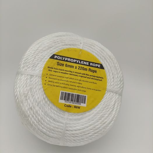 General purpose poly rope - 6mm / 220m - White