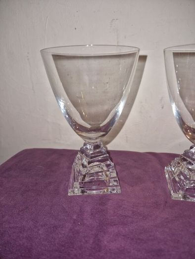 Set of 2 transparent Cristal d'Arques glasses by J.G. Durand