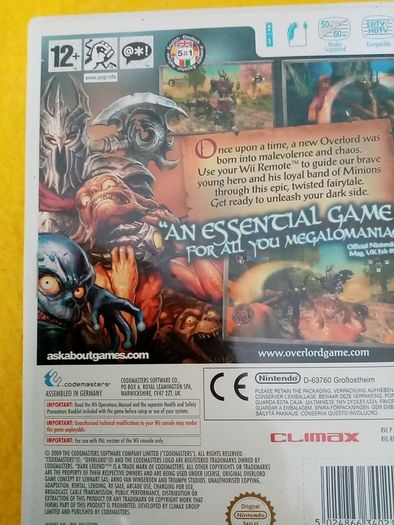 Overlord Over Loard Dark Legend Nintendo Wii Games Original