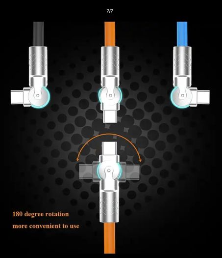 120W 6A 180 Degree Rotating Super Fast Charge Cable Mobile USB to Type C Charger For Samsung