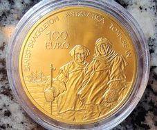 Ireland 100 Euro Gold & 5 Euro Silver Proof Coin Set 2008 Antarctic Explorers Ernest Shackleton Tom Crean