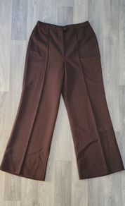 Vintage 1960s chocolate brown wide leg pleated trousers St Michael