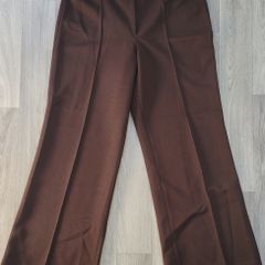 Vintage 1960s chocolate brown wide leg pleated trousers St Michael