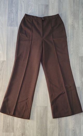 Vintage 1960s chocolate brown wide leg pleated trousers St Michael