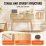 Rattan Console Table with 2 Storage Drawers Rattan Sliding Door Natural Image 5