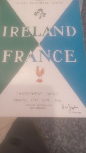 Rare Irish Rugby Programmes
