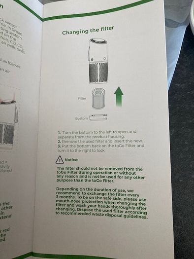 Air Purifier - Portable & rechargable