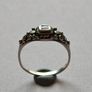 Vintage Sterling Silver Black Stone Floral Ring UK J/K EU 50 Image 9
