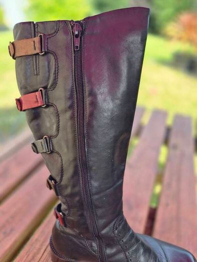 Roby and Pier Italian Leather Boots, Size UK4, EU37 - Wide Fit, AV