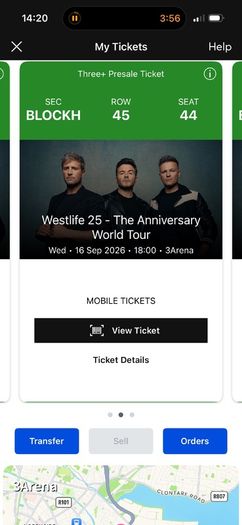 3x Westlife tickets