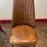 Brown leather dining chairs Image 4